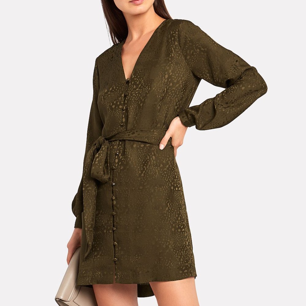 INTERMIX Natasha Silk Jacquard Silk Mini Dress Size 10 New